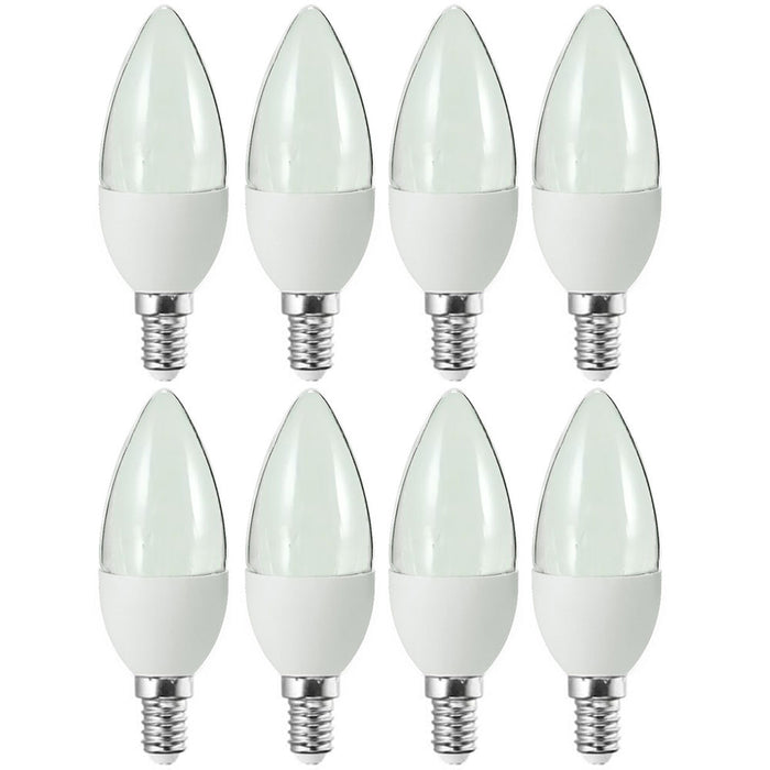 8 Candelabra LED Bulbs Clear 60 Watts Lightbulbs Replacement Torpedo Decorative
