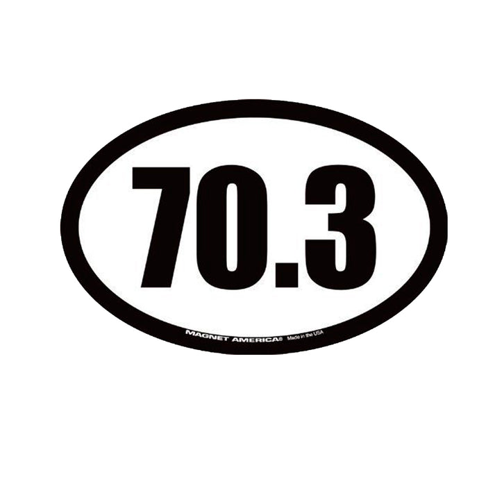 2X 70.3 Marathon Magnet Oval Decal Car Truck Fridge Sport Run Bike Swim Jog Gift