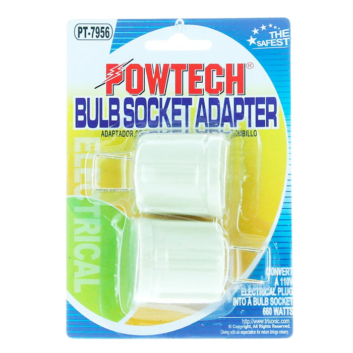 2 Pc Light Bulb Socket Adaptor Converter Screw Lamp Base AC Wall Outlet Plug !