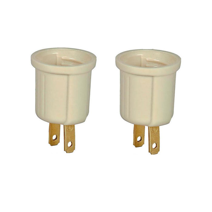 2 Pc Light Bulb Socket Adaptor Converter Screw Lamp Base AC Wall Outlet Plug !