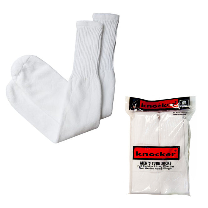 6 Pair Knocker Tube Socks Mens Full Cushion First Quality Athletic Long 10-15