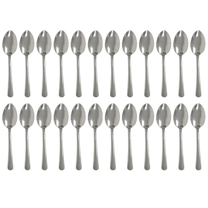 24 Pc Stainless Steel Dessert Dinner Spoons Utensils Silver Flatware Tableware
