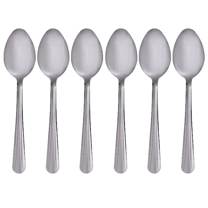 6 Pc Stainless Steel 18/0 Dinner Spoons Dessert Utensil Polished Silverware Home