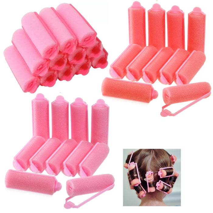 16 Medium Foam Hair Rollers Curls Waves Soft Cushion Curlers Care Styling