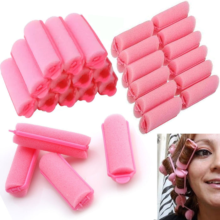 12 Small Soft Foam Cushion Hair Rollers Curlers Salon Styling Waves Curls 2.16"