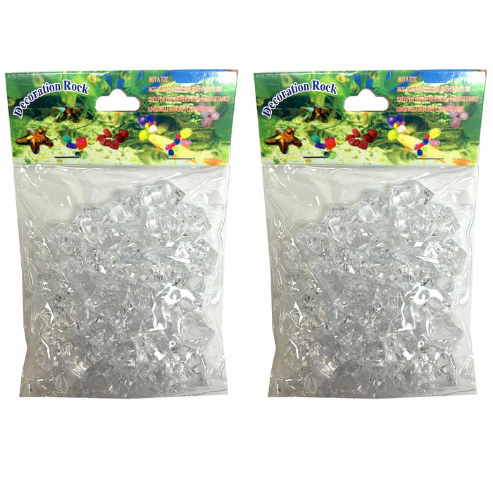 2 Bags Aquarium Decorative Rocks Plastic Ice Crystal Fish Tank Decorations 0.4lb