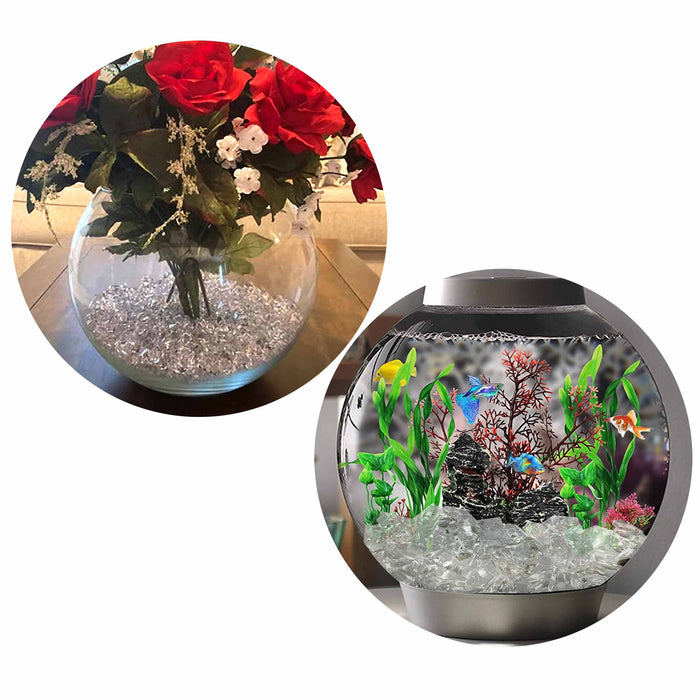 6 Bags Fish Tank Decorations Aquarium Artificial Plastic Rocks Clear Crystal 1lb