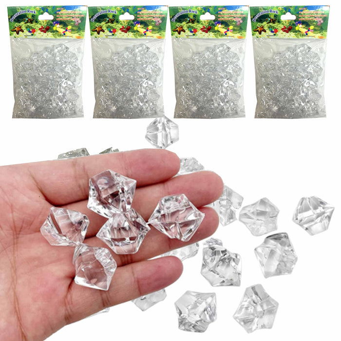 4 Bags Clear Plastic Gems Decor Rocks Crystal Vase Filler Aquarium Tank 0.8lb