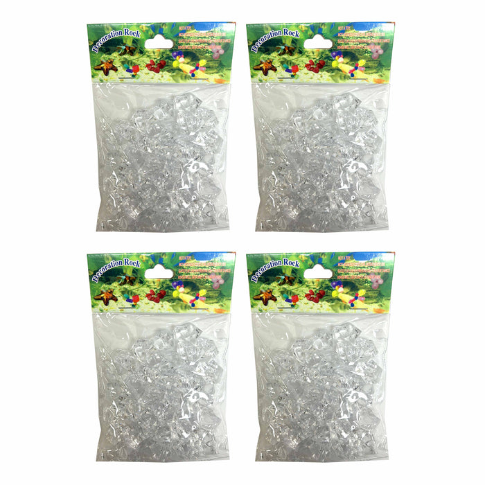 4 Bags Clear Plastic Gems Decor Rocks Crystal Vase Filler Aquarium Tank 0.8lb