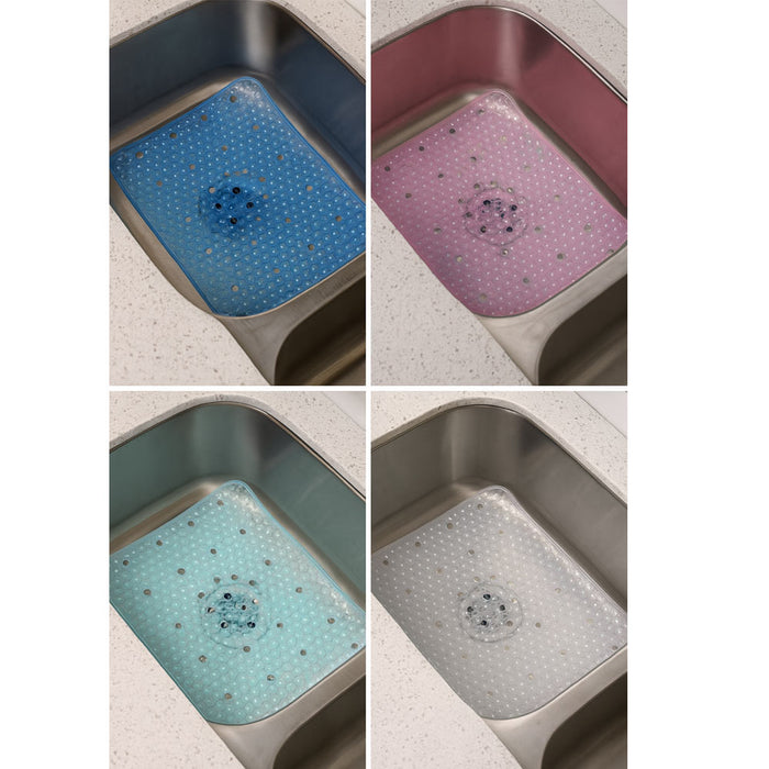 1 Pc Kitchen Sink Mat Cushion Protector Drain Draining Non Slip Bubble Colors