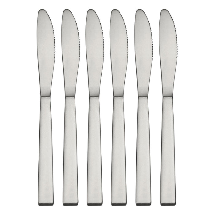 6 X Stainless Steel Dinner Knife Dessert Silver Knives Silverware Home Kitchen