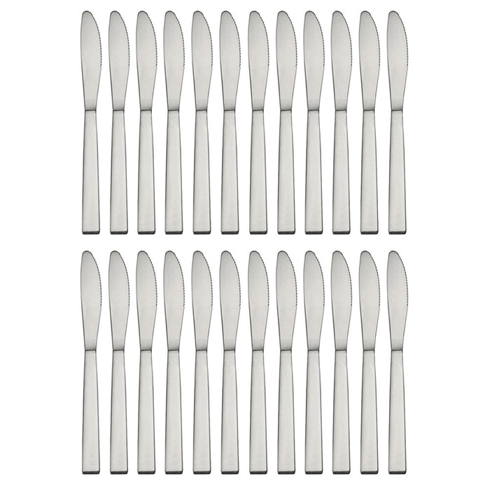 24 Silver Dinner Knives Stainless Steel Dessert Butter Knife Spreader Silverware
