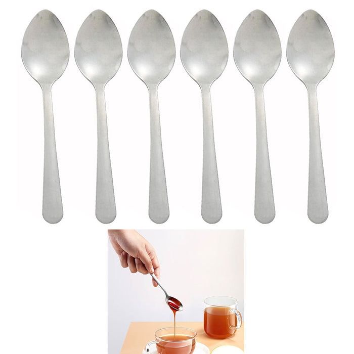 6 Demitasse Espresso Spoons Mini Stainless Steel Tea Dessert Utensil Silverware