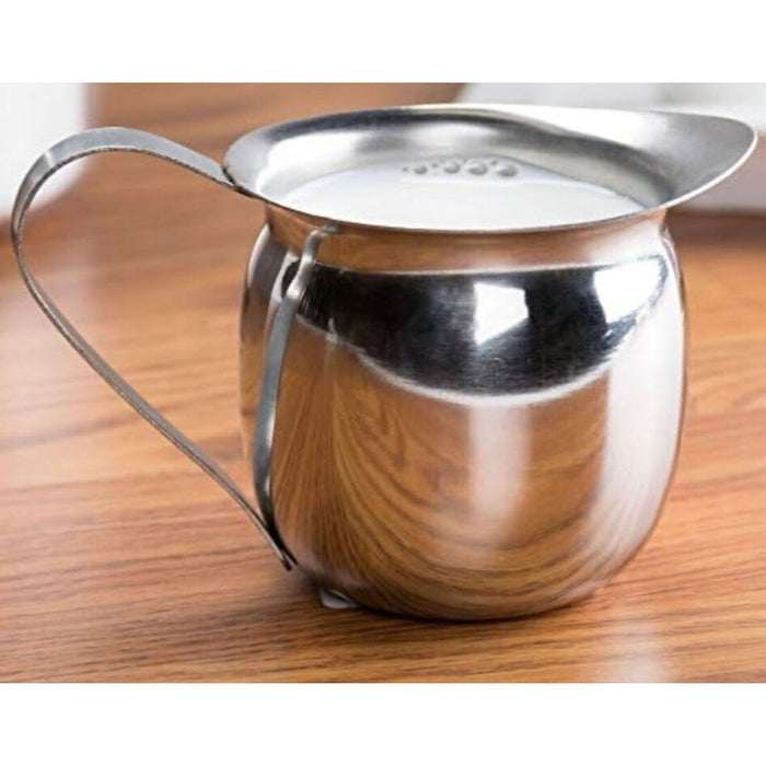 12pk 5oz Creamer Pitcher Stainless Steel Bell Dispenser Cup Cream Milk Tea Syrup