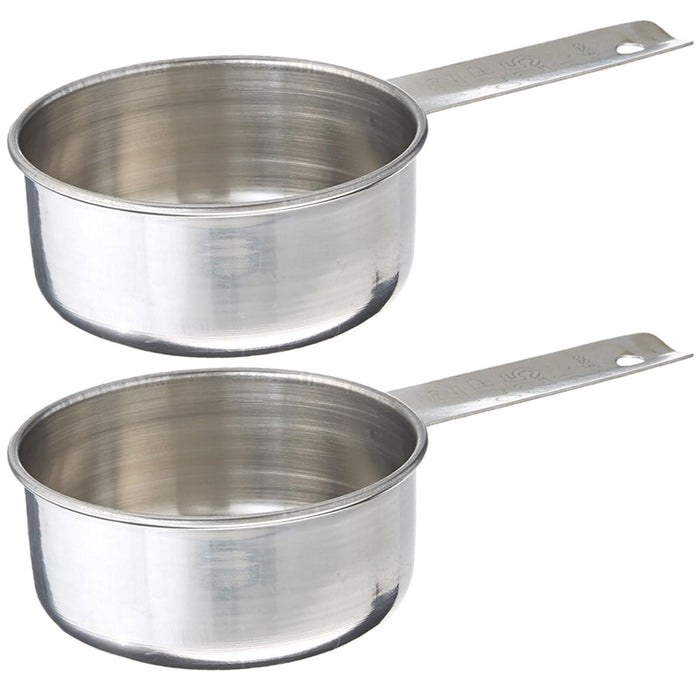 2 Pc 1/2 Measuring Cup Metal Stainless Steel Scoop Measure Kitchen Baking Tools