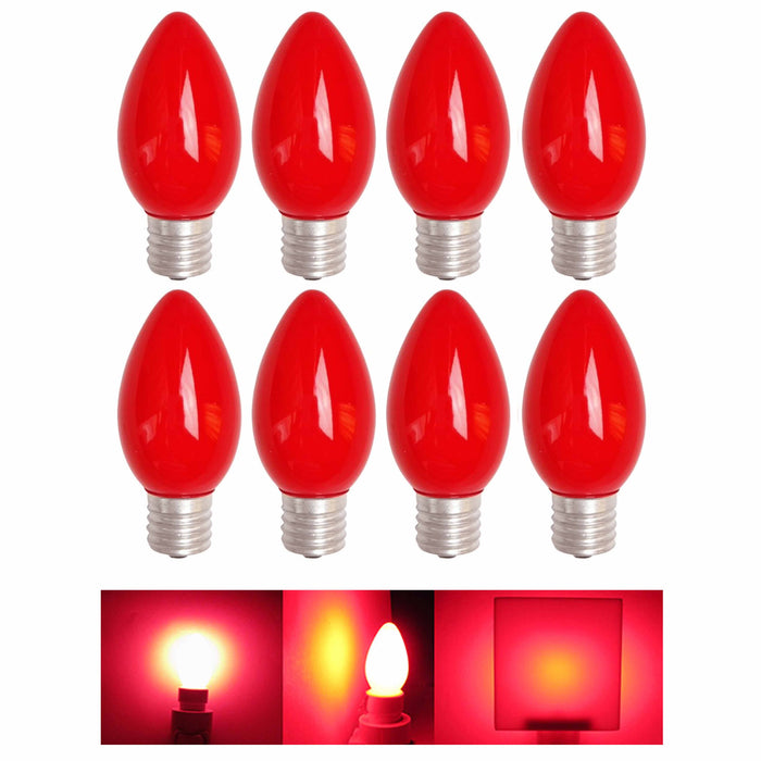 8 Red Light Bulbs Candelabra Replacement 4 W 120v Lighting Lamp Party Nightlight