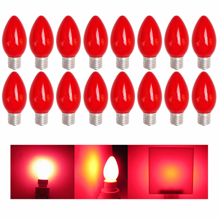 16 Red Color Candle Light Bulbs 4 Watt Lighting Candelabra Nightlight Lamp Party