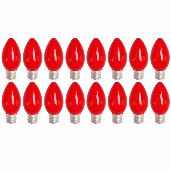 16 Red Color Candle Light Bulbs 4 Watt Lighting Candelabra Nightlight Lamp Party