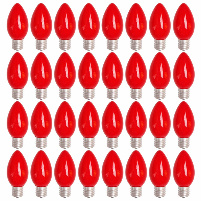 32 Night Light Red Candle Bulbs 4 Watt Lighting Nightlight Lamp Candelabra Base