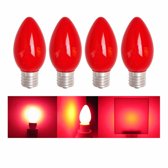 16 Red Color Candle Light Bulbs 4 Watt Lighting Candelabra Nightlight Lamp Party