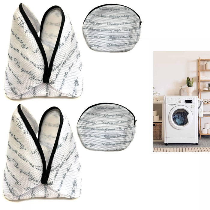 2 Pc Large Mesh Laundry Delicates Wash Bag Bra Socks Intimates Undergarments
