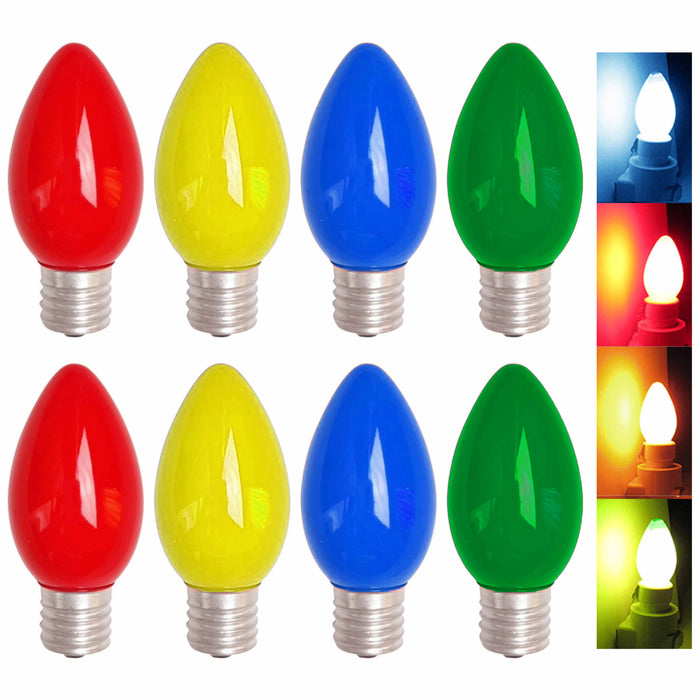 8 Color Night Light Bulbs 5w 120V Red Blue Green Yellow Lighting Candelabra Base