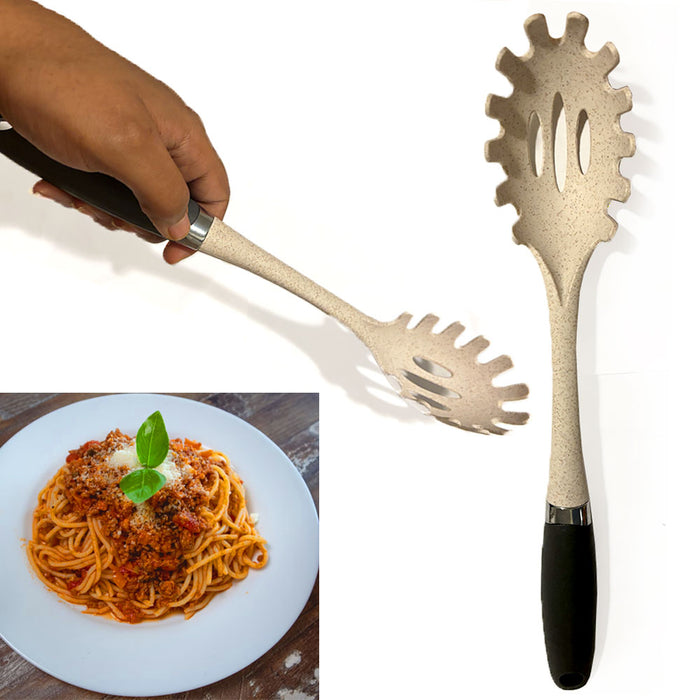 2 Heat Resistant Pasta Server Spoon Spaghetti Noodle Nylon Utensil Slotted 13.4"