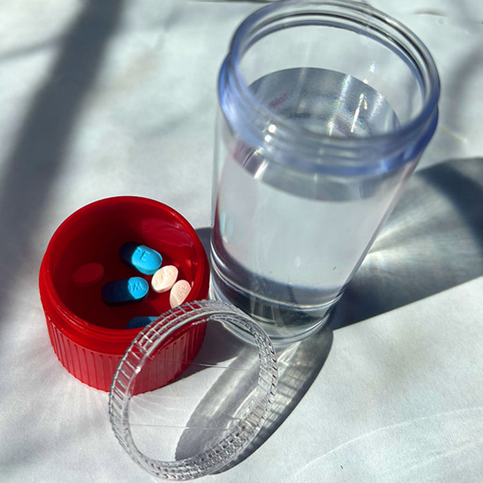 4 Pk Pill Holder Water Bottle Medicine Vitamin Organizer Container Case Travel