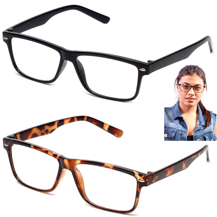 2 Pc Techies Anti-Reflective Glasses Blue Blocking Computer Lens UV No Strength