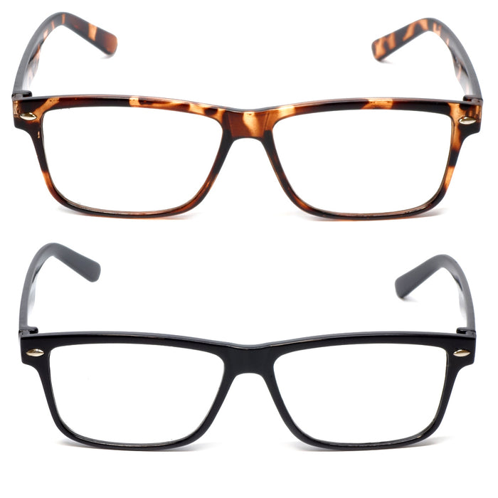 2 Pc Techies Anti-Reflective Glasses Blue Blocking Computer Lens UV No Strength