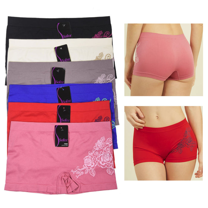 6 Sexy Love Seamless Boyshort Panties Underwear Women Briefs Boy Shorts One Size