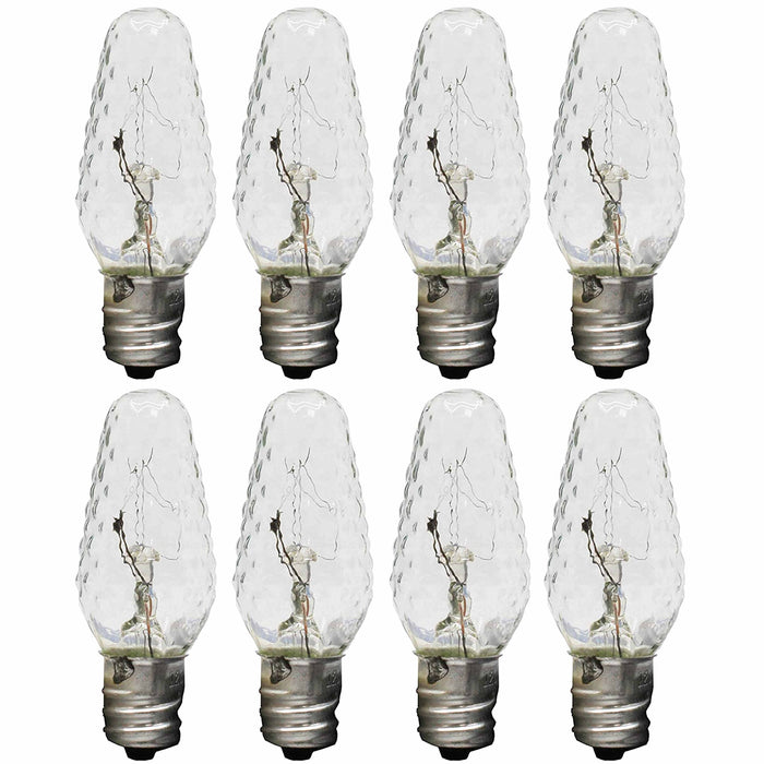 8 X Night Light Bulbs Mini Crystal Soft White Incandescent 5W 120V Lamp Lighting