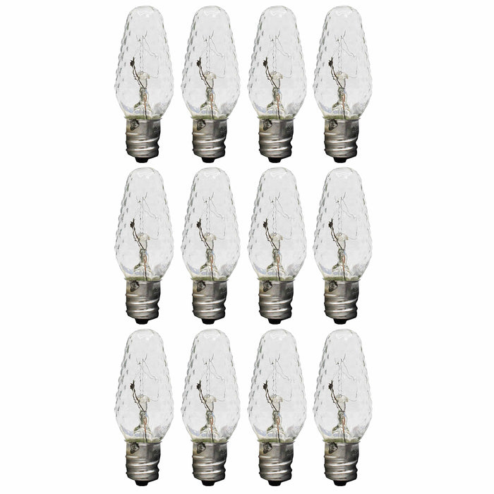 12 Mini Night Light Bulbs Crystal Incandescent 5W 120V Lamp Lighting Candelabra