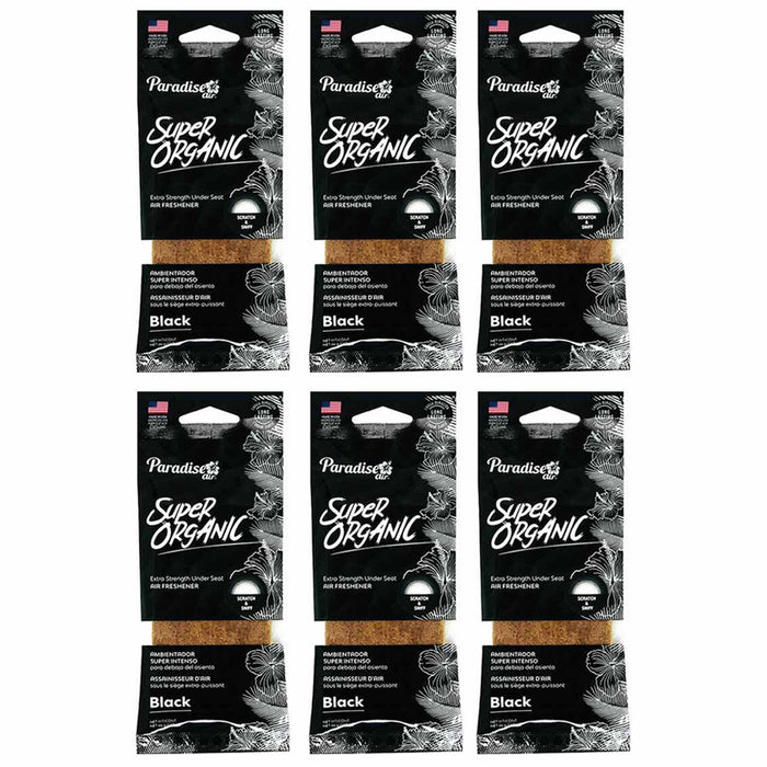 6 X Super Organic Black Scent Car Air Freshener Block Stone Under Seat Fragrance
