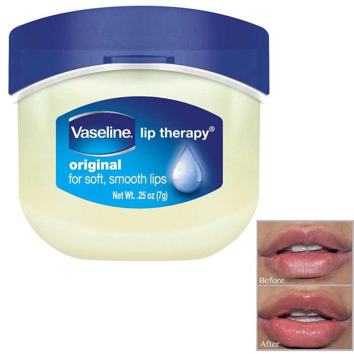 3 Vaseline Therapy Lip Balm Glowing 0.25 Oz Assorted Flavors Petroleum Mini Jars