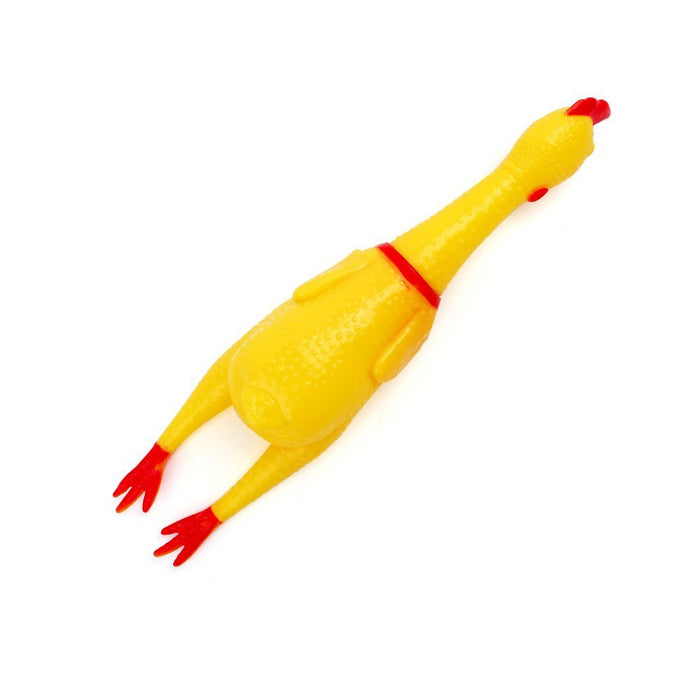 Hilarious 16" Rubber Screaming Chicken Toy Kids Pets Funny Squeaky Chewy Novelty