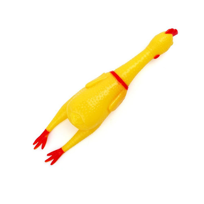 1 Rubber Chicken Squeeze Squeak Pet Dog Puppy Shrilling Chew Screaming Toy Play