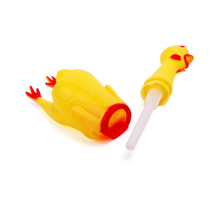 1 Rubber Chicken Squeeze Squeak Pet Dog Puppy Shrilling Chew Screaming Toy Play