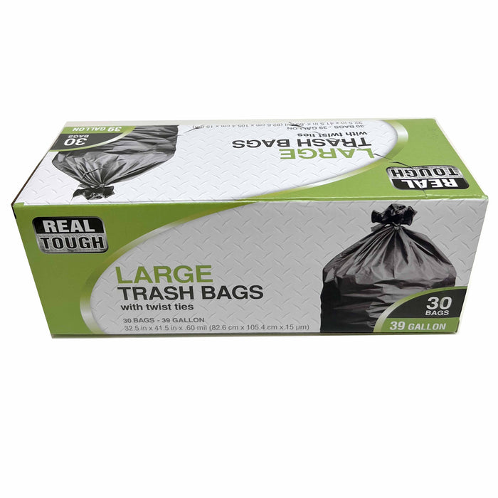 120 Ct Large Multi-Use Trash Bags Strong Lawn Leaf Heavy Duty Garbage 39 Gallon