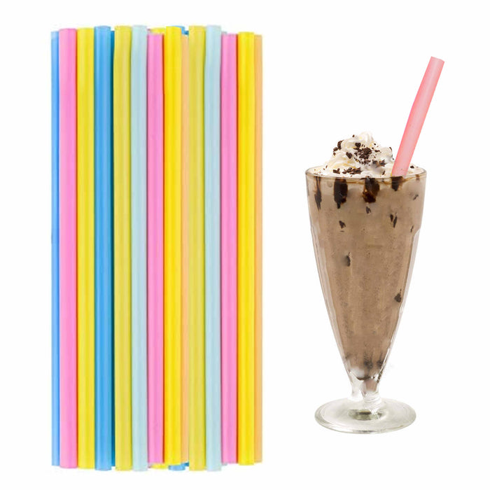 96 Pc Neon Straws Large Thick Milkshake Jumbo Smoothie Drinking Party BPA Free