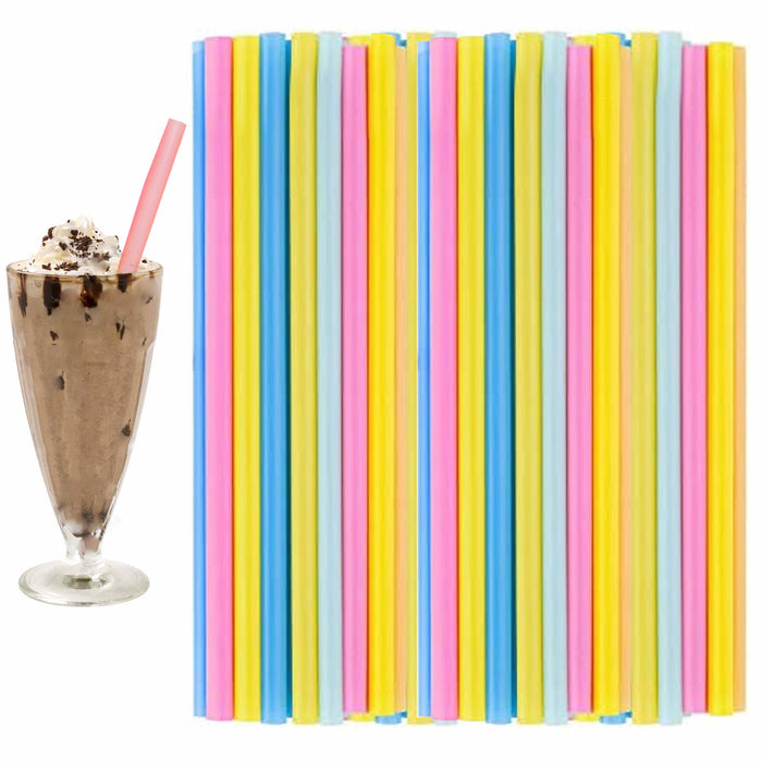 48 Pc Milkshake Straws BPA Free Jumbo Smoothie Drinking Party Neon Large Wide