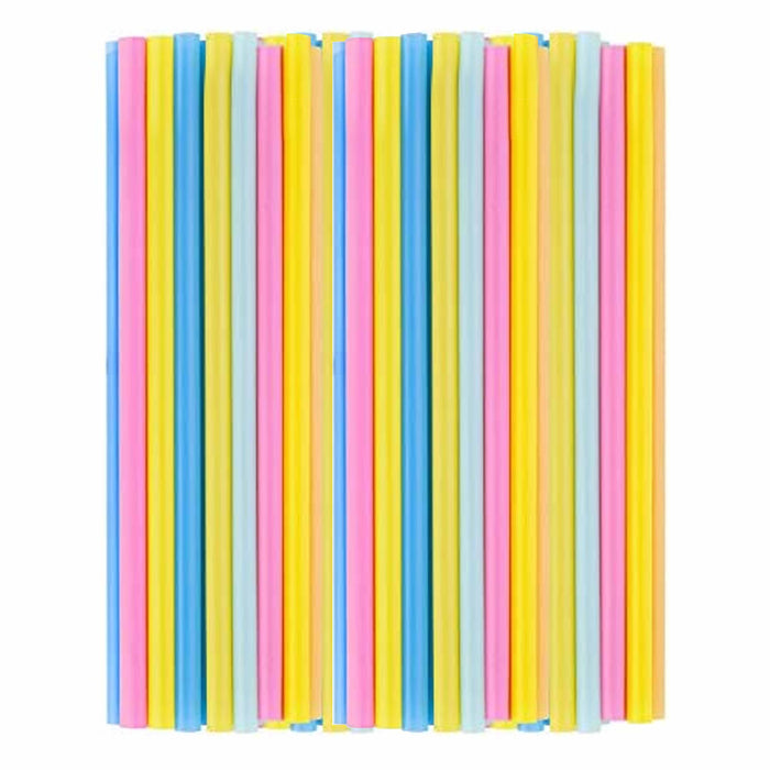 48 Pc Milkshake Straws BPA Free Jumbo Smoothie Drinking Party Neon Large Wide