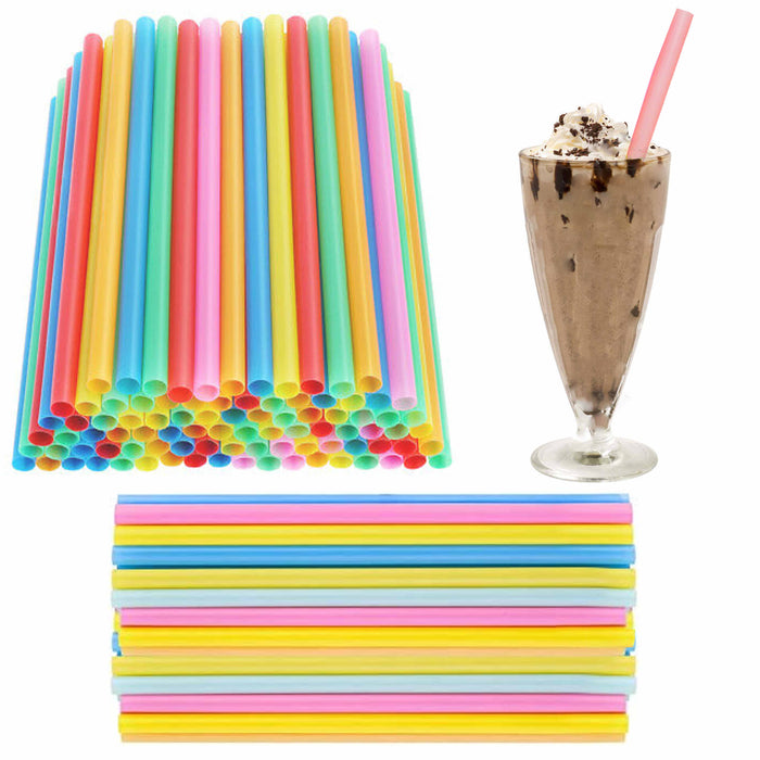 96 Pc Neon Straws Large Thick Milkshake Jumbo Smoothie Drinking Party BPA Free