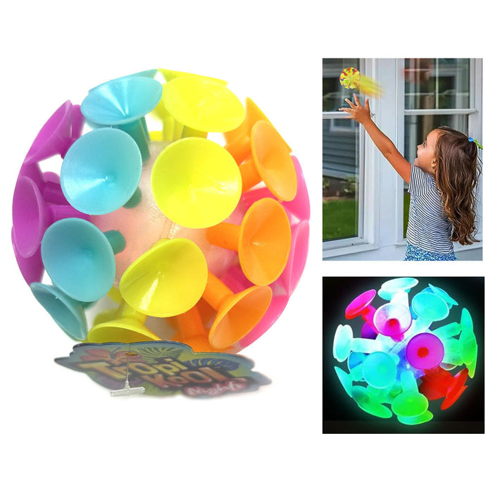 2 Pc Suction Cup Throwing Balls Light-Up Tossing Game Kids Toy Sensory Fidgets