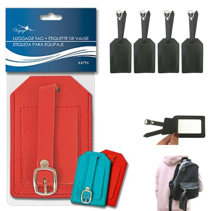 4 Pc Travel Luggage Tags Bag Suitcase Baggage Name Address ID Label Heavy Duty