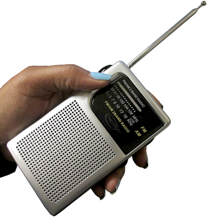 AM FM Portable Pocket Radio Battery Operated Mini Radio Antenna Receiver Speaker