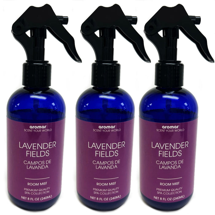 Pack 3 Lavender Field Mist Linen Room Spray Oil Fragrance Odor Eliminator 8oz ea