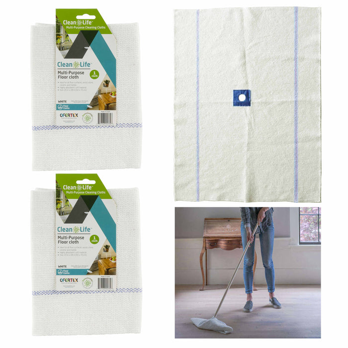 2 Pc Mop Broom Cloths Soft Towel Floor Cleaning Multi Purpose Absorbent Home 28"