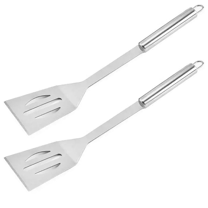 2 Pack BBQ Grilling Tool Metal Spatula Stainless Steel Turner Extra Long Griddle
