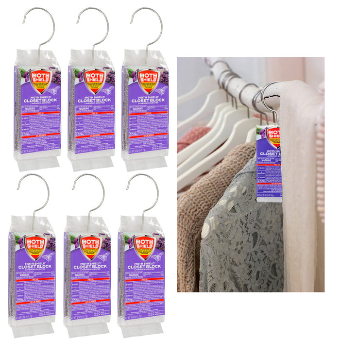 6 Lavender Scented Moth Block Kill Moths Clothes Carpet Beetles Eggs Larvae 30oz